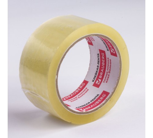 Клейкие ленты упаковочные, 48 мм х 60 м, КОМПЛЕКТ 6 шт., прозрачные, толщина 45 микрон, BRAUBERG, 440071