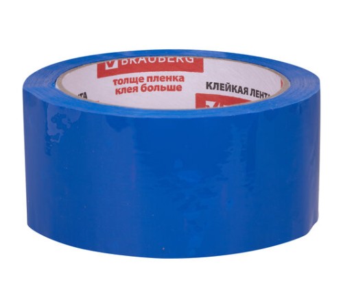 Клейкая лента упаковочная, 48 мм х 66 м, СИНЯЯ, толщина 45 микрон, BRAUBERG, 440076
