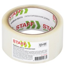 Клейкая лента упаковочная 50 мм x 66 м, прозрачная, толщина 40 микрон, STAFF EVERYDAY, 440082