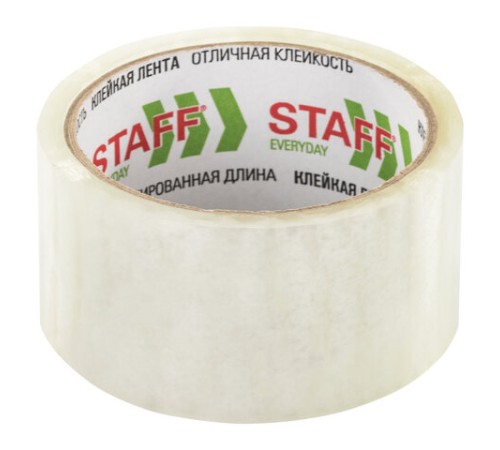 Клейкая лента упаковочная 48 мм x 40 м, прозрачная, толщина 40 микрон, STAFF, 440087