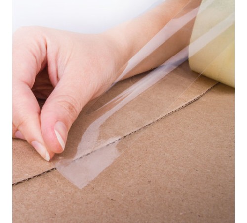 Клейкая лента упаковочная 48 мм x 40 м, прозрачная, толщина 40 микрон, STAFF, 440087