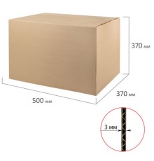 Гофрокороб, длина 500 мм х ширина 370 мм х высота 370 мм, марка Т22, профиль В, FEFCO 0201 / ГОСТ, исполнение А, 440107