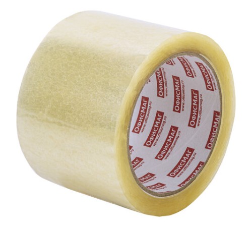 Клейкая лента упаковочная, 72 мм х 66 м, прозрачная, толщина 45 микрон, ОФИСМАГ, 440109