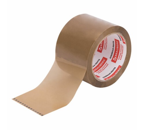 Клейкая лента упаковочная, 72 мм х 66 м, КОРИЧНЕВАЯ, толщина 45 микрон, BRAUBERG, 440110