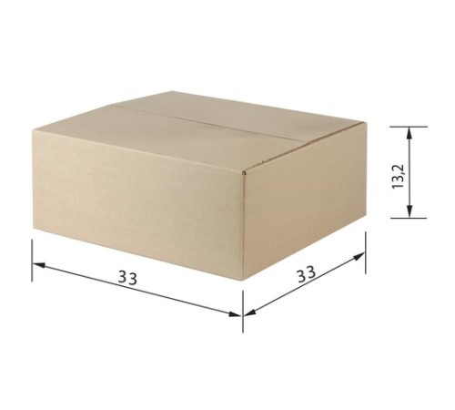 Гофрокороб длина 330 мм х ширина 330 мм х высота 132 мм, марка Т23, профиль В, FEFCO 0201 / ГОСТ исполнение А