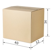 Гофрокороб, длина 400 мм х ширина 320 мм х высота 340 мм, марка Т23, профиль В, FEFCO 0201 / ГОСТ, исполнение А