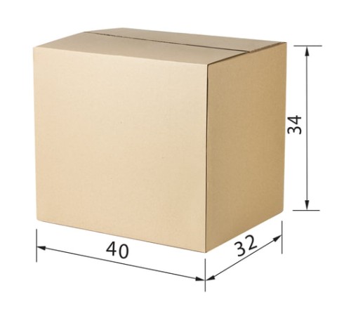 Гофрокороб, длина 400 мм х ширина 320 мм х высота 340 мм, марка Т23, профиль В, FEFCO 0201 / ГОСТ, исполнение А