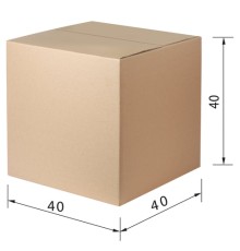 Гофрокороб, длина 400 мм х ширина 400 мм х высота 400 мм, марка Т23, профиль В, FEFCO 0201 / ГОСТ, исполнение А