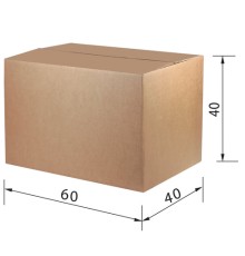 Гофрокороб, длина 600 мм х ширина 400 мм х высота 400 мм, марка Т24, профиль С, FEFCO 0201 / ГОСТ, исполнение А