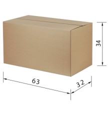 Гофрокороб, длина 630 мм х ширина 320 мм х высота 340 мм, марка Т24, профиль В, FEFCO 0201 / ГОСТ, исполнение А