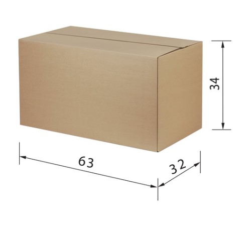 Гофрокороб, длина 630 мм х ширина 320 мм х высота 340 мм, марка Т24, профиль В, FEFCO 0201 / ГОСТ, исполнение А