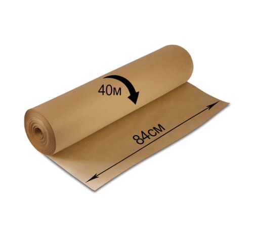 Крафт-бумага в рулоне, 840 мм x 40 м, плотность 78 г/м2, Марка А (Коммунар), BRAUBERG, 440146
