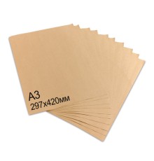 Крафт-бумага в листах А3, 297 х 420 мм, плотность 78 г/м2, 100 листов, Марка А (Коммунар), BRAUBERG, 440149