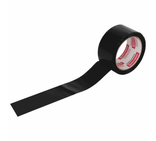 Клейкая лента упаковочная, 48 мм х 66 м, ЧЕРНАЯ, толщина 45 микрон, BRAUBERG, 440155