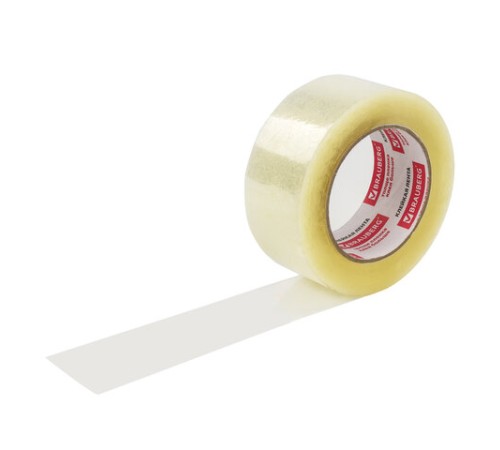 Клейкая лента упаковочная 48 мм х 132 м прозрачная, толщина 45 микрон, BRAUBERG, 440157, 85