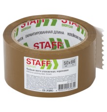Клейкая лента 50 мм х 66 м упаковочная КОРИЧНЕВАЯ, толщина 40 микрон, STAFF, 440159