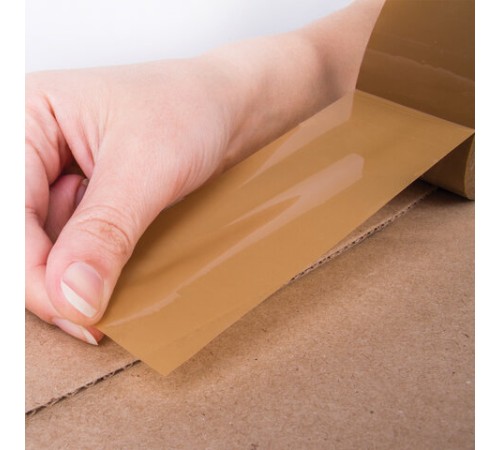 Клейкая лента 50 мм х 66 м упаковочная КОРИЧНЕВАЯ, толщина 40 микрон, STAFF, 440159