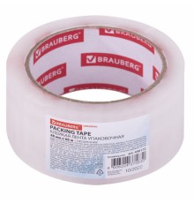 Клейкая лента упаковочная 48 мм х 66 м, прозрачная, толщина 45 микрон, BRAUBERG ORIGINAL, 440172