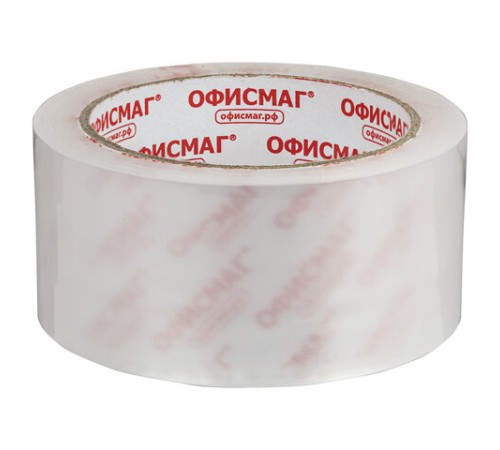 Клейкая лента упаковочная 48 мм х 66 м, прозрачная, толщина 45 микрон, ОФИСМАГ СТАНДАРТ, 440173