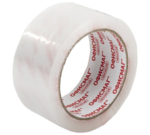 Клейкая лента упаковочная 48 мм х 66 м, прозрачная, толщина 45 микрон, ОФИСМАГ СТАНДАРТ, 440173