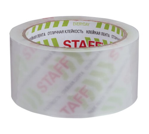 Клейкая лента упаковочная 50 мм x 66 м, прозрачная, толщина 40 микрон, STAFF CLASSIC, 440175