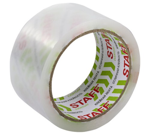Клейкая лента упаковочная 50 мм x 66 м, прозрачная, толщина 40 микрон, STAFF CLASSIC, 440175