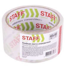 Клейкая лента упаковочная 48 мм x 40 м, прозрачная, толщина 40 микрон, STAFF CLASSIC, 440176