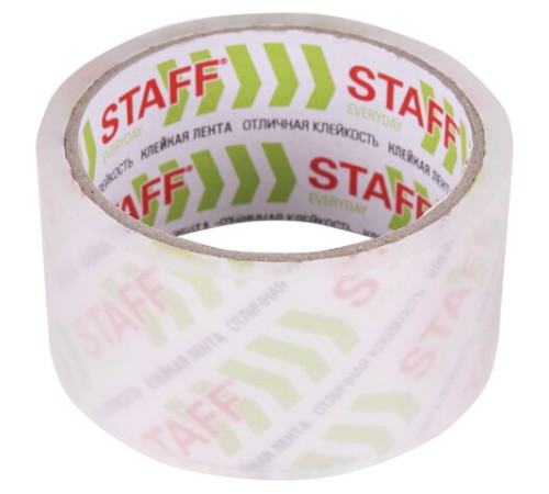 Клейкая лента упаковочная 48 мм x 40 м, прозрачная, толщина 40 микрон, STAFF CLASSIC, 440176