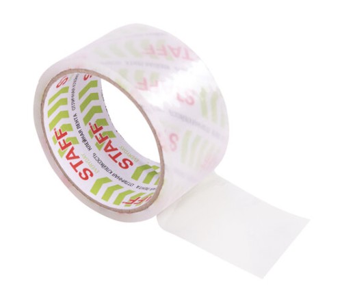 Клейкая лента упаковочная 48 мм x 40 м, прозрачная, толщина 40 микрон, STAFF CLASSIC, 440176