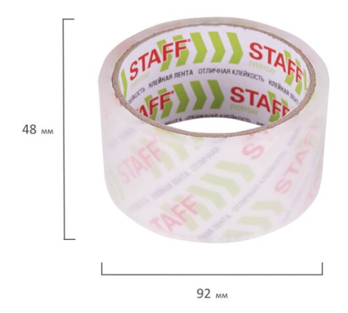 Клейкая лента упаковочная 48 мм x 40 м, прозрачная, толщина 40 микрон, STAFF CLASSIC, 440176