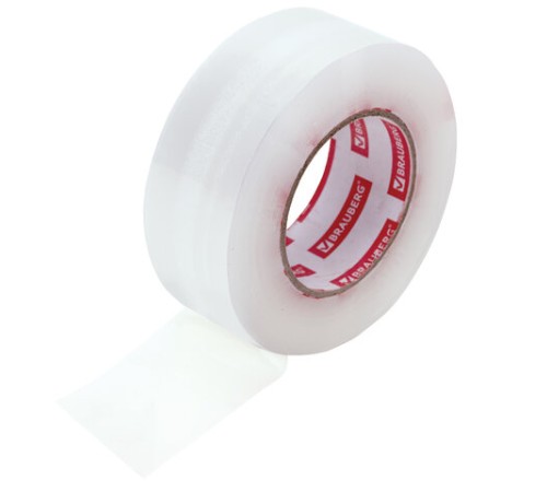 Клейкая лента упаковочная 48 мм х 200 м, прозрачная, толщина 45 микрон, BRAUBERG ORIGINAL, 440177