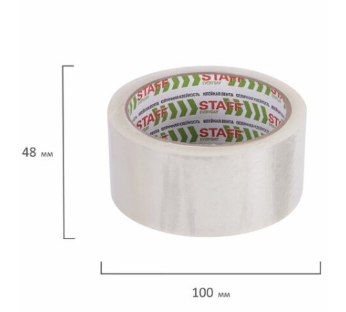 Клейкие ленты упаковочные 48 мм х 66 м, КОМПЛЕКТ 6 шт., прозрачные, 40 микрон, STAFF BIG PACK, 440179
