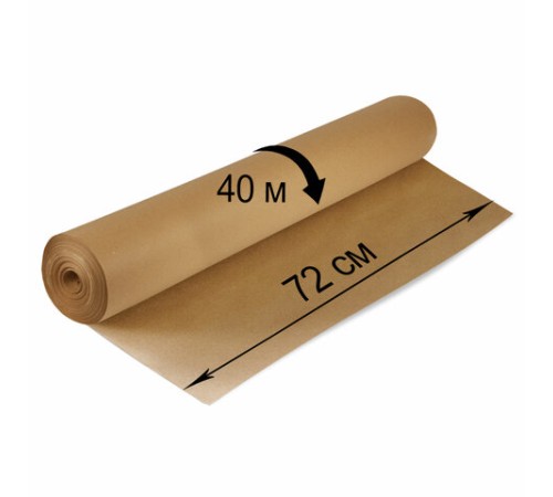 Крафт-бумага в рулоне, 720 мм x 40 м, плотность 78 г/м2, Марка А (Коммунар), BRAUBERG, 440186
