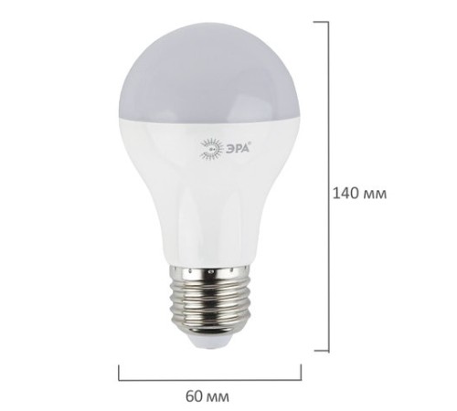 Лампа светодиодная ЭРА RED LINE, 10 (70) Вт, цоколь E27, груша, теплый белый свет, 30000 ч., LED A60-10W-827-E27 R, Б0049634