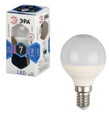 Лампа светодиодная ЭРА STD, 7 (60) Вт, цоколь E14, шар, нейтральный белый свет, 30000 ч., LED P45-7W-840-E14, Б0020551