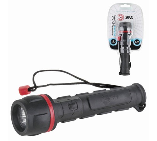 Фонарь ЭРА 3xLED, обрезиненный корпус, влагозащита, 2xAA (не в комплекте), R2AA