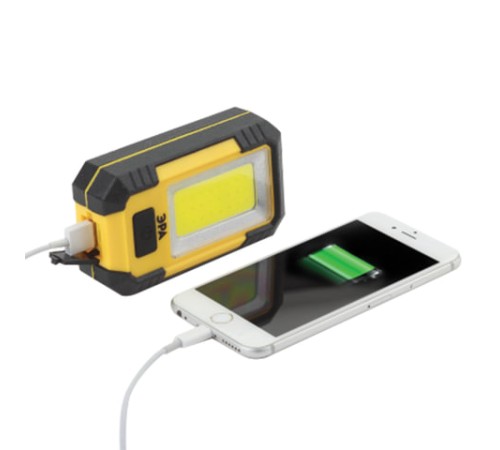 Фонарь аккумуляторный POWERBANK ЭРА 15 Вт COB, 6000 mAh, магнит, крючок, USB-кабель в комплекте, RA-801, Б0027824