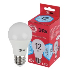 Лампа светодиодная ЭРА RED LINE, 12 (90) Вт, цоколь Е27, груша, нейтральный белый свет, 25000 ч., LED A60-12W-4000-E27, Б0049636
