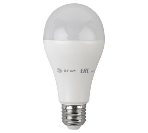 Лампа светодиодная ЭРА RED LINE, 20 (150) Вт, цоколь Е27, груша, теплый белый свет, 25000 ч., LED A65-20W-3000-E27, Б0050687