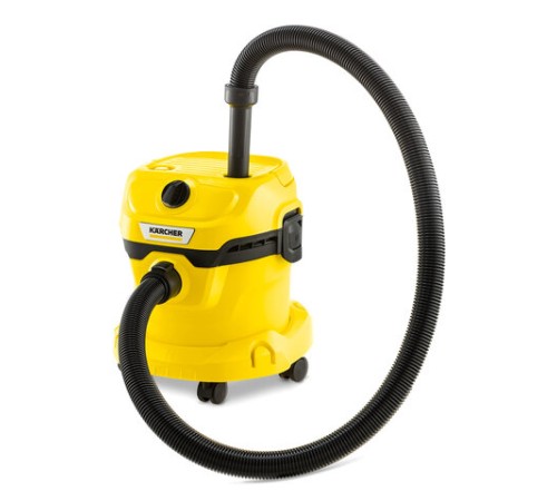 Пылесос хозяйственный KARCHER WD 2 Plus, мусоросборник 12 л, мощность 1000 Вт, желтый, 1.628-000.0