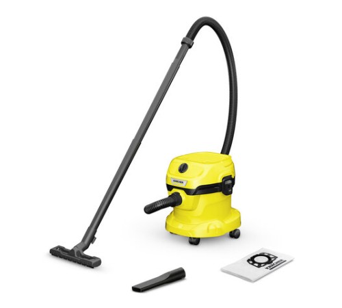 Пылесос хозяйственный KARCHER WD 2 Plus, мусоросборник 12 л, мощность 1000 Вт, желтый, 1.628-000.0