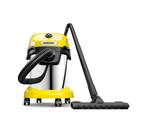 Пылесос хозяйственный KARCHER WD 3 S, мусоросборник 17 л, мощность 1000 Вт, желтый, 1.628-135.0