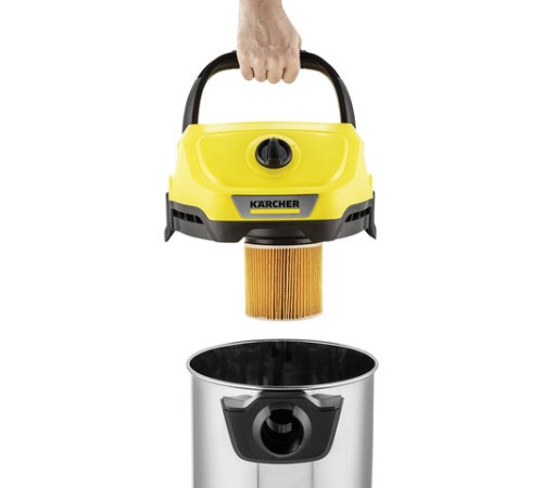 Пылесос хозяйственный KARCHER WD 3 S, мусоросборник 17 л, мощность 1000 Вт, желтый, 1.628-135.0