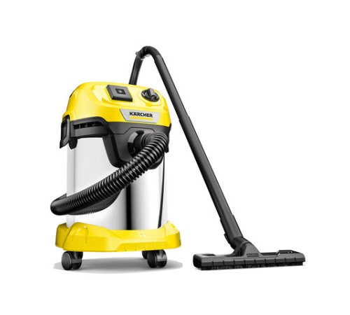 Пылесос хозяйственный KARCHER WD 3 PS, мусоросборник 17 л, мощность 1000 Вт, желтый, 1.628-190.0