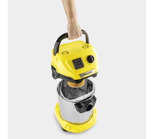 Пылесос хозяйственный KARCHER WD 3 PS, мусоросборник 17 л, мощность 1000 Вт, желтый, 1.628-190.0