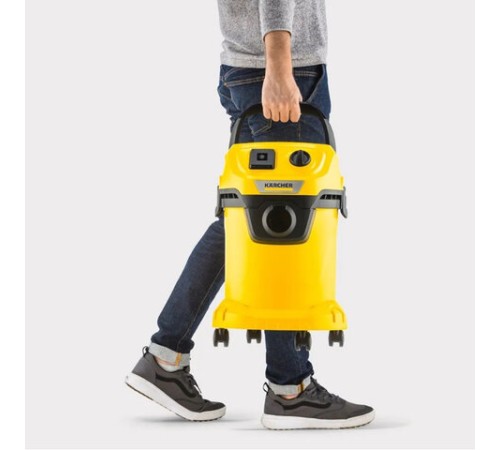 Пылесос хозяйственный KARCHER WD 3 P, мусоросборник 17 л, мощность 1000 Вт, желтый, 1.628-170.0