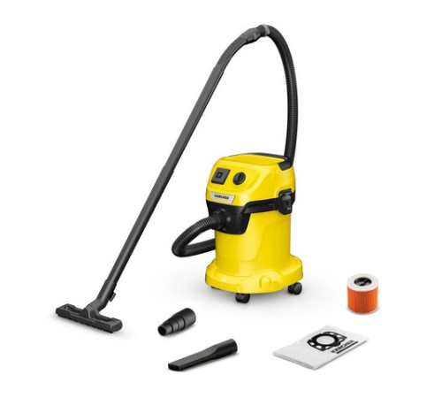 Пылесос хозяйственный KARCHER WD 3 P, мусоросборник 17 л, мощность 1000 Вт, желтый, 1.628-170.0