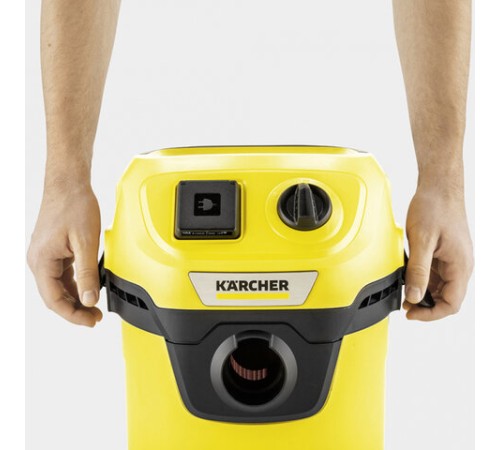 Пылесос хозяйственный KARCHER WD 3 P, мусоросборник 17 л, мощность 1000 Вт, желтый, 1.628-170.0
