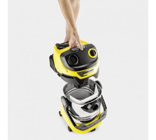 Пылесос хозяйственный KARCHER WD 5 S, мусоросборник 25 л, мощность 1100 Вт, желтый, 1.628-350.0