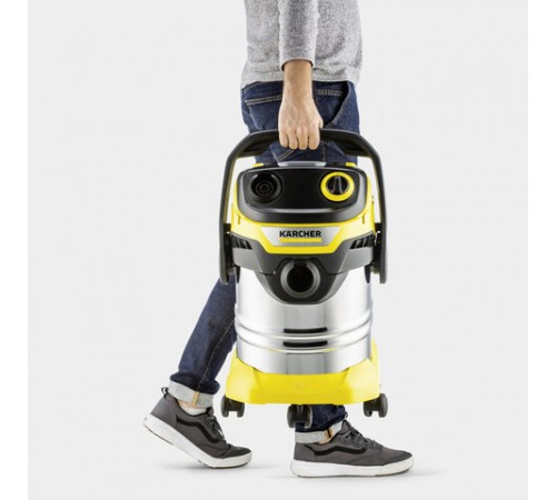 Пылесос хозяйственный KARCHER WD 5 S, мусоросборник 25 л, мощность 1100 Вт, желтый, 1.628-350.0